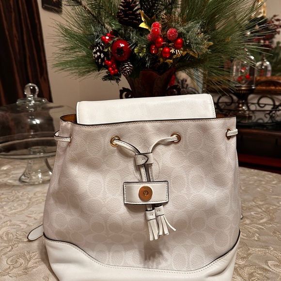 Coach Cream Backpack with Gold Accents main image 8